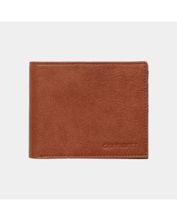 Cartera de piel sintética con doble hoja Carhartt WIP Card Wallet Cognac para hombre