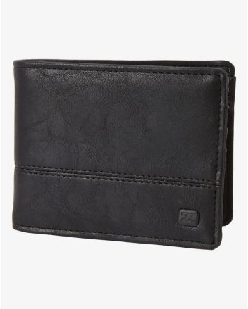 Cartera de cuero sintético con doble hoja Billabong Dimension Negra para hombre