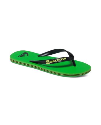 Chanclas de playa Quiksilver Molokai verdes y negras para hombre