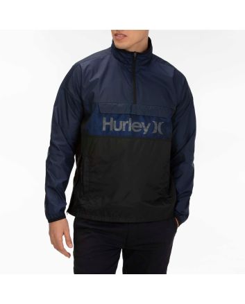 Hombre con Chaqueta ligera resistente al agua Hurley Siege Anorak Jacket azul marino 