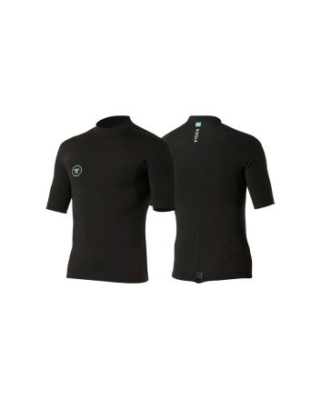 Top de neopreno con manga corta y cremallera posterior Vissla 7 Seas 1mm Negro para hombre