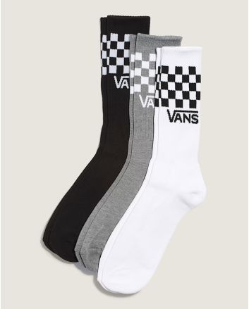 Calcetines Vans Classic Check Crew 3 Pack negro-gris-blanco unisex – diseño checkerboard