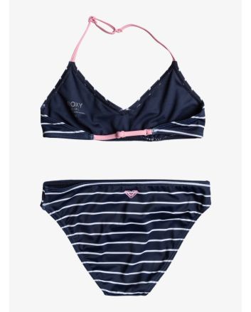 Conjunto de bikini triangular Roxy Bico Basic Stripe Azul Marino para Niñas 6-16 años