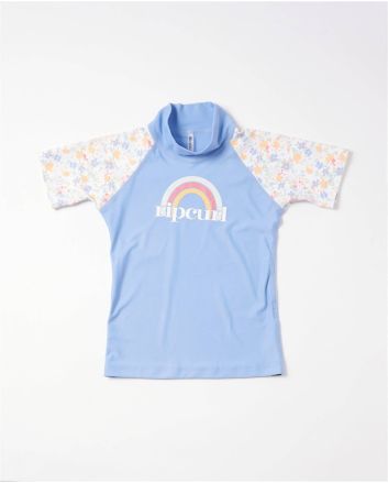 Camiseta de protección solar Rip Curl Golden Ditzy azul para niñas de 2 a 6 años