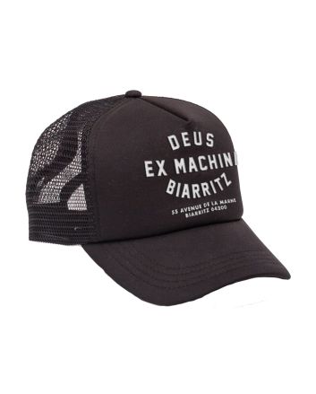 Gorra de estilo camionero Deus Ex machina Biarritz Address Trucker negra para hombre 