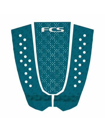 Grip para tabla de surf FCS T-3 Eco Tidal Teal - Tail Pad 3 piezas