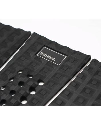Grip Futures Brewster Narrow Negro 3 piezas – tail pad técnico para tablas de surf con cola estrecha