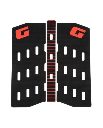 Grip para tabla de surf Gorilla Heritage Kick Mid Deck Cayenne Pad 3 piezas negro y rojo
