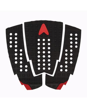 Grip para tabla de surf Astrodeck Christian Fletcher Built-In Arch Negro-Rojo - Tail Pad 3 piezas