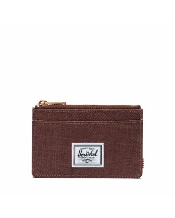 Tarjetero marrón jaspeado Herschel Oscar Cardholder Wallet con cremallera