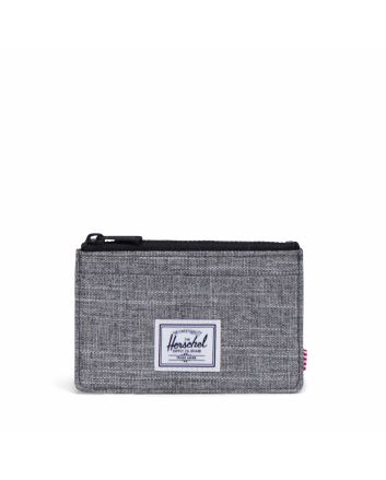 Tarjetero gris jaspeado Herschel Oscar con cremallera y logo frontal
