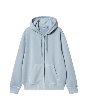 Sudadera con capucha y cremallera Carhartt WIP Hooded Duster Script Jacket Misty Sky (Garment Dyed) para hombre