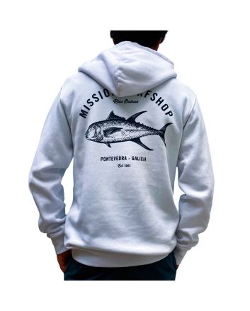 Hombre con Sudadera de capucha Mission Logo Atún Blanca Unisex 