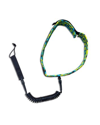 Invento para Foil Wing Foil o Race SUP de cintura Radz Hawaii Leash Coil Waist 7' 7mm Azul y Amarillo