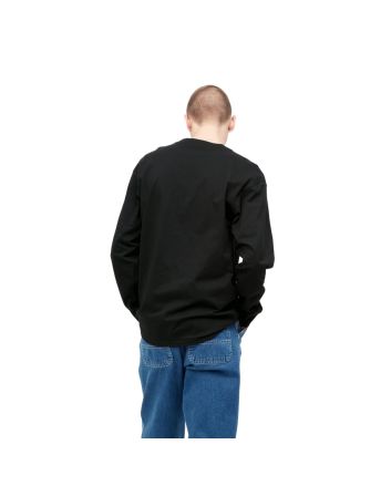 Hombre con camiseta de manga larga Carhartt WIP American Script Negra 