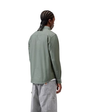 Hombre con Camisa Carhartt WIP L/S Bolton Shirt Velvet Green