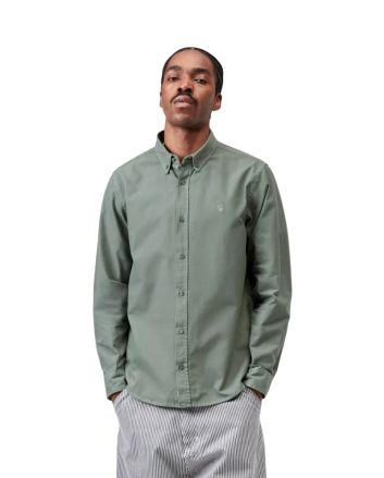 Hombre con Camisa Carhartt WIP L/S Bolton Shirt Velvet Green