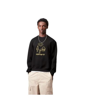 Hombre con sudadera Carhartt WIP Masterpiece Sweat Black-Fandoghi 