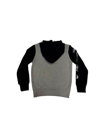 Sudadera con capucha Mission Kids Varsity Logo Corpo Multicolor gris y negra para niños de 1 a 6 años