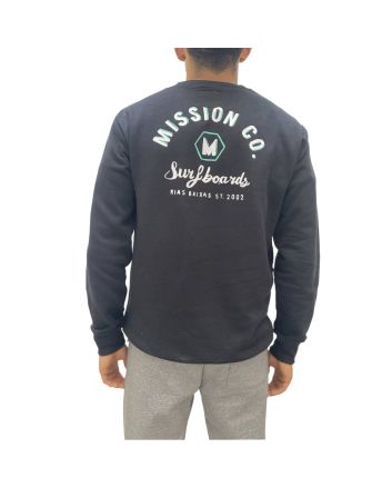 Hombre con sudadera Mission Surfboards Rías Baixas ST. 2002 negra