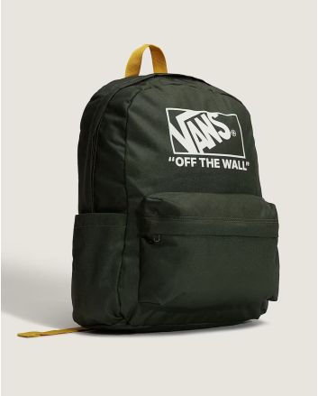 Mochila escolar Vans Old Skool Verde Oscuro 22L con logotipo Off the Wall