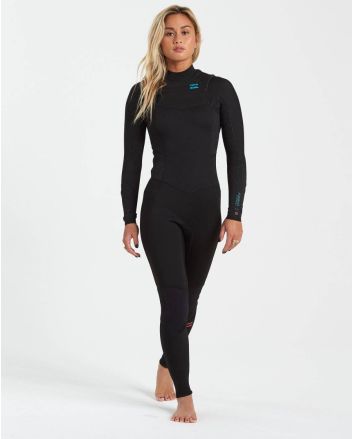 Neopreno Billabong Synergy Chest Zip 5/4 negro para mujer frontal