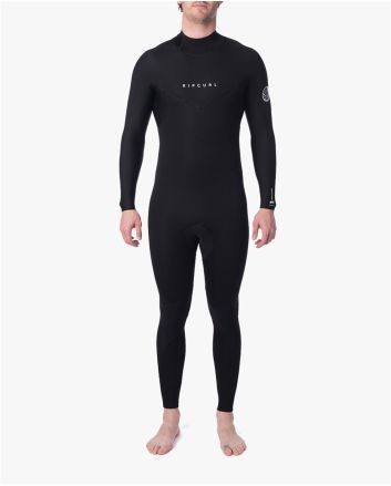 Hombre con traje de Neopreno con cremallera en la espalda Rip Curl Dawn Patrol 4/3 negro 