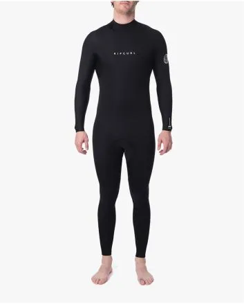 Hombre con traje de Neopreno con cremallera en la espalda Rip Curl Dawn Patrol 4/3 negro 