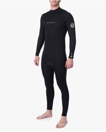 Hombre con traje de Neopreno con cremallera en la espalda Rip Curl Dawn Patrol 4/3 negro 