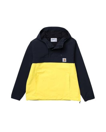 Chaqueta con capucha Carhartt Wip Nimbus Pullover Summer en azul marino y amarillo para hombre
