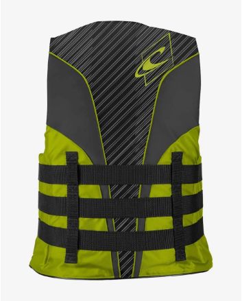 Chaleco de flotabilidad O'Neill Superlite ISO 12402-5 negro y lima para deportes acuáticos