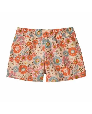 Bañador Patagonia Kids Costa Rica Baggies Shorts 3in para niño rosa con estampado floral 