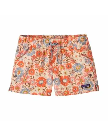 Bañador Patagonia Kids Costa Rica Baggies Shorts 3in para niño rosa con estampado floral 