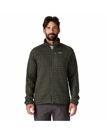 Hombre con chaqueta de forro polar Patagonia Better Sweater Fleece Jacket Verde estampado