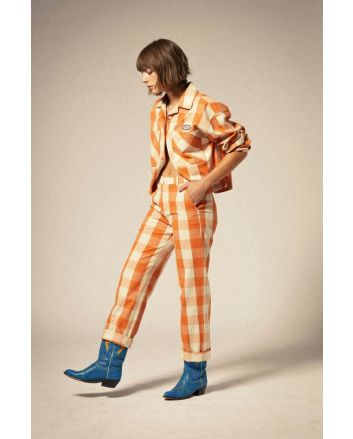 Mujer con Pantalón Brixton Bedford Pant Tangerine Gingham