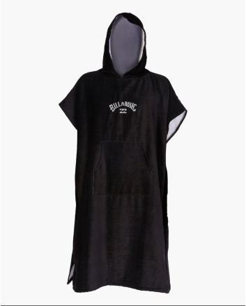 Toalla cambiadora con capucha Billabong Mens Hooded Towel negra para hombre