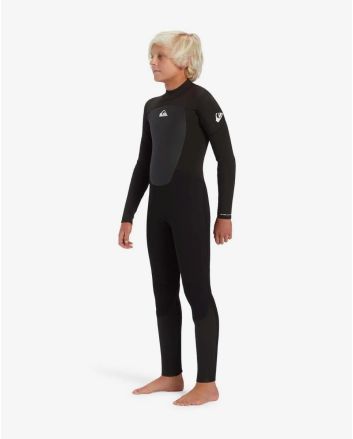 Niño con traje de surf con cremallera en la espalda Quiksilver Boys Prologue 4/3mm Negro
