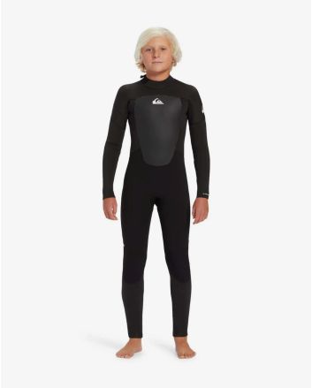 Niño con traje de surf con cremallera en la espalda Quiksilver Boys Prologue 4/3mm Negro