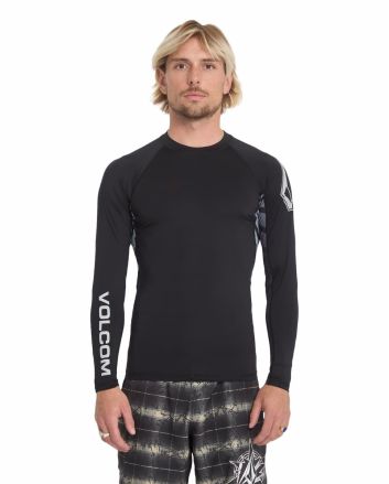 Hombre con Licra de manga larga Volcom VTV Jack Robinson LS Rashguard UV 50+ Negra