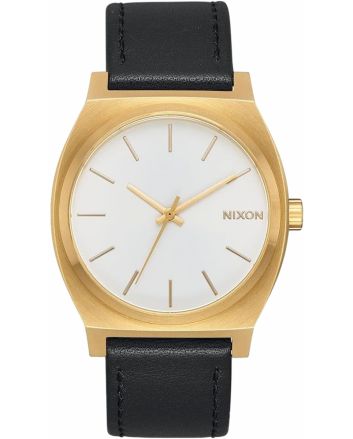 Reloj Nixon Time Teller Quartz Negro-Blanco-Dorado