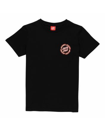 Camiseta de manga corta Santa Cruz Youth Flame Ringed Dot negro para niño/a 6-14 años