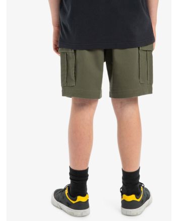 Niño con Short cargo Quiksilver Taxer Verde Militar