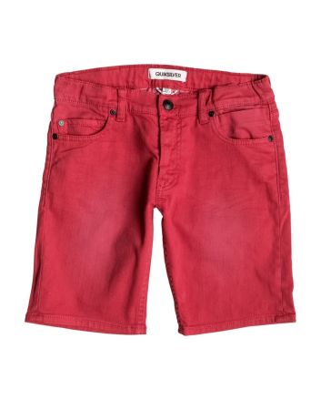 Pantalón corto vaquero Quiksilver Distorsion Colors rojo para niños de 8 a 12 años