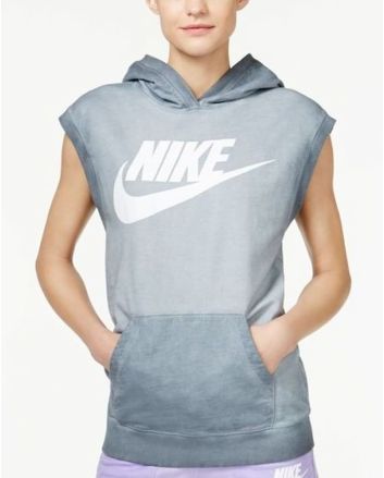 Mujer con Sudadera de capucha y sin mangas Nike Solstice en gris