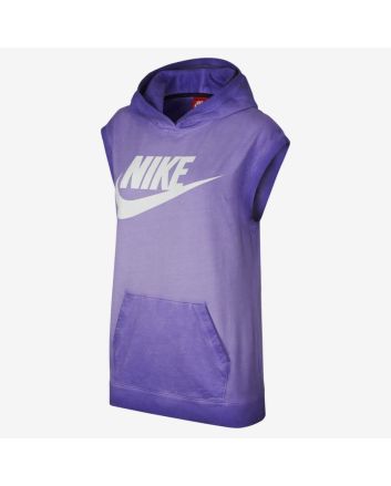 Mujer con Sudadera de capucha y sin mangas Nike Solstice en morado