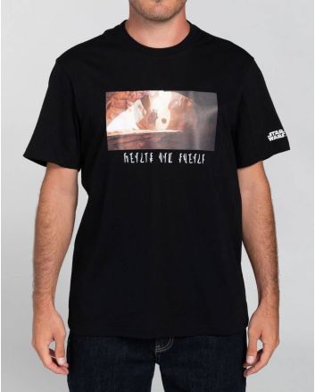 Camiseta de manga corta para hombre Element Star Wars Mandalorian Quest SS negra Frontal