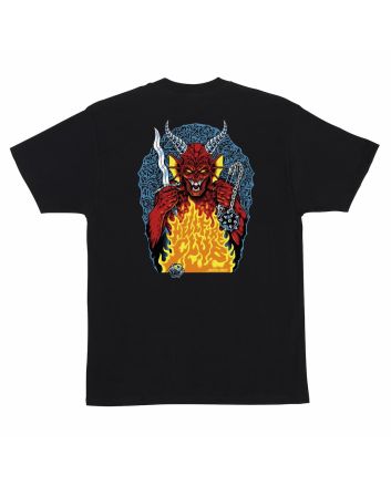 Santa Cruz Stranger Things Hellfire Pit camiseta negra para hombre gráfico trasero