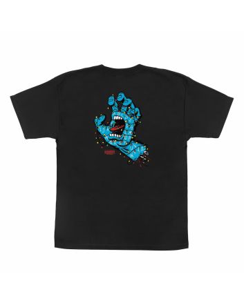 Camiseta Santa Cruz x Stranger Things Screaming Lights negra para niño/a 6-14 años gráfico posterior