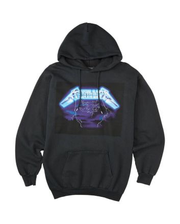 Sudadera con capucha Billabong LAB Metallica Ride The Lightning Vista Frontal en color negro y logo de Metallica