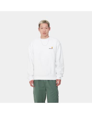 Hombre con Sudadera Carhartt WIP American Script Sweatshirt Blanca 